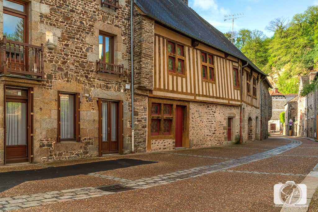 Half-timbered Medieval houses in Fougeres France