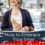 French girl walking on street