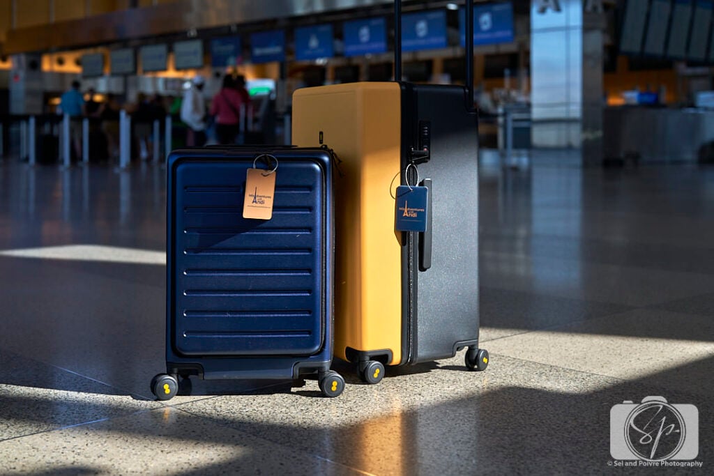 LEVEL8 Road Runner and Voyageur Suitcases at RDU airport