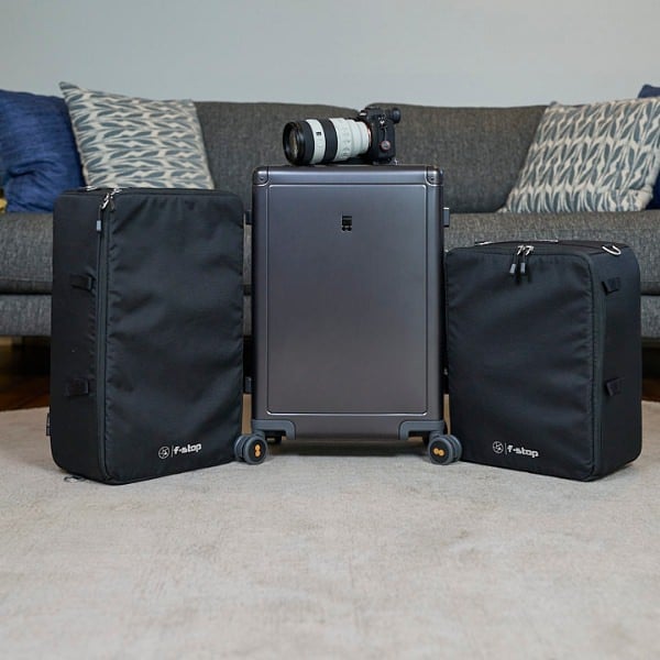 level8 suitcase with f-stop camera insert and camers