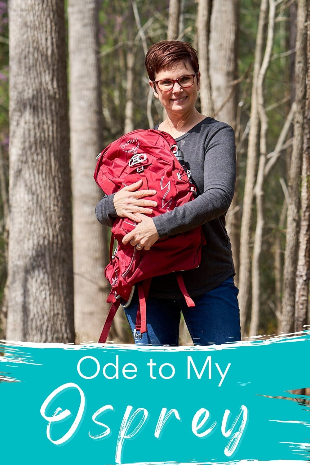 Ode to My Osprey: The Best Backpack I Ever Had Andi and her Osprey Backpack int he woods