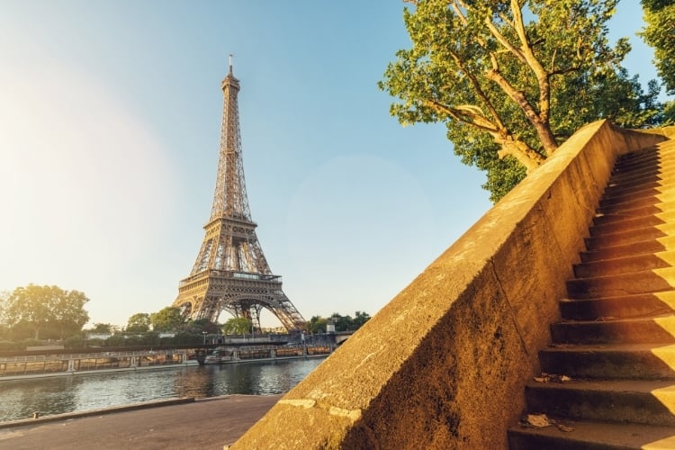 the Eiffel Tower from the Seine
