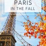 fall leaves and eiffel tower