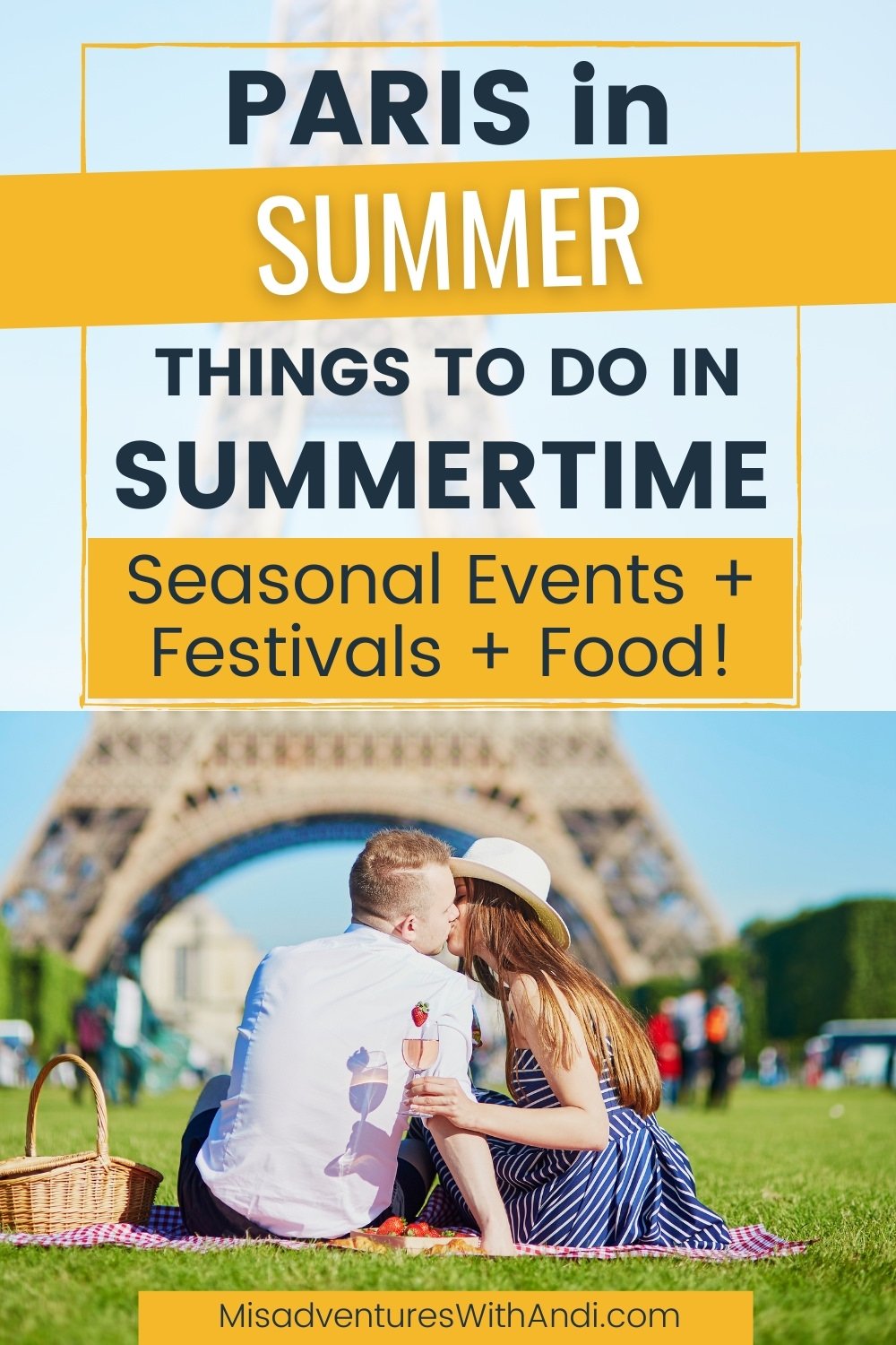 Paris in Summer picnic near the eiffel tower