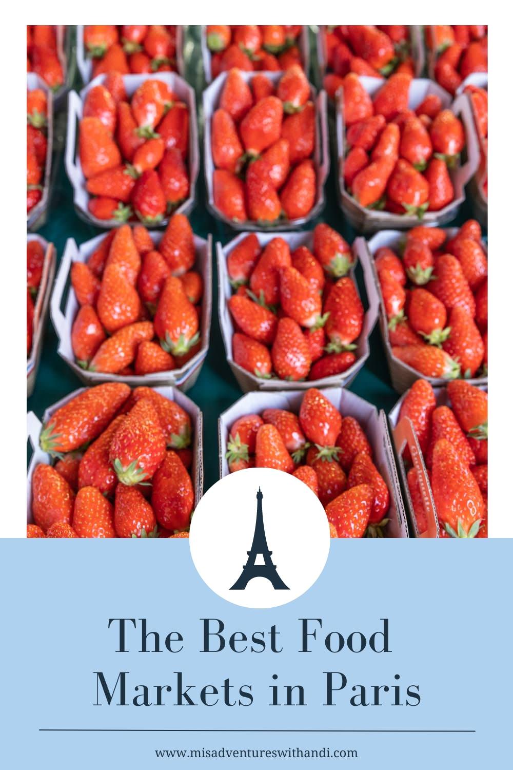 strawberries at a farmers market in Paris