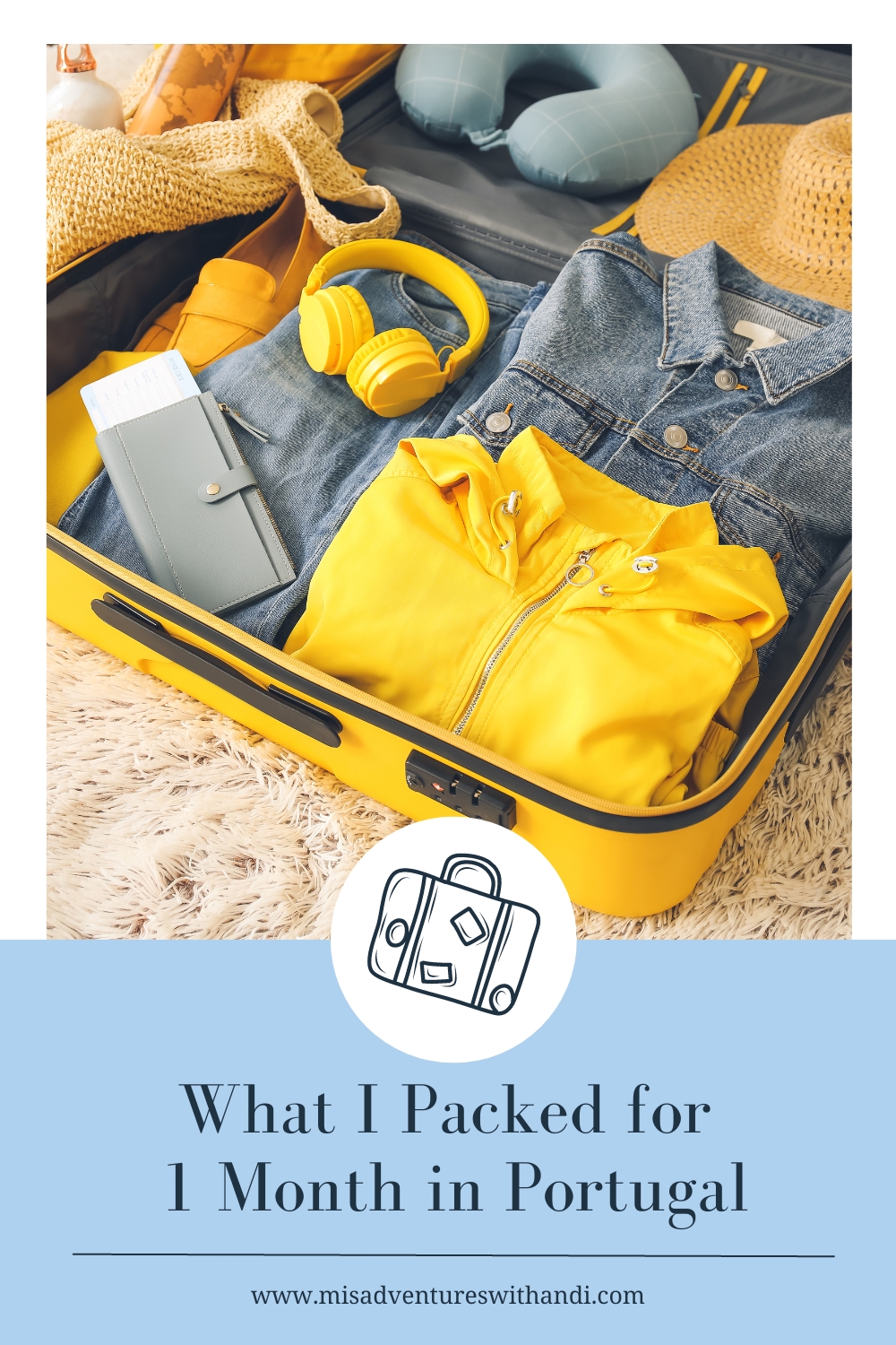 What I Packed for 1 Month in Portugal packed clothes in a suitcase