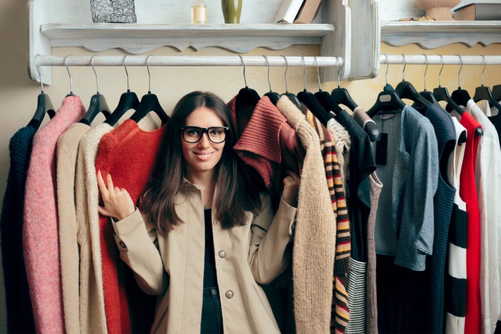 woman in a closet
